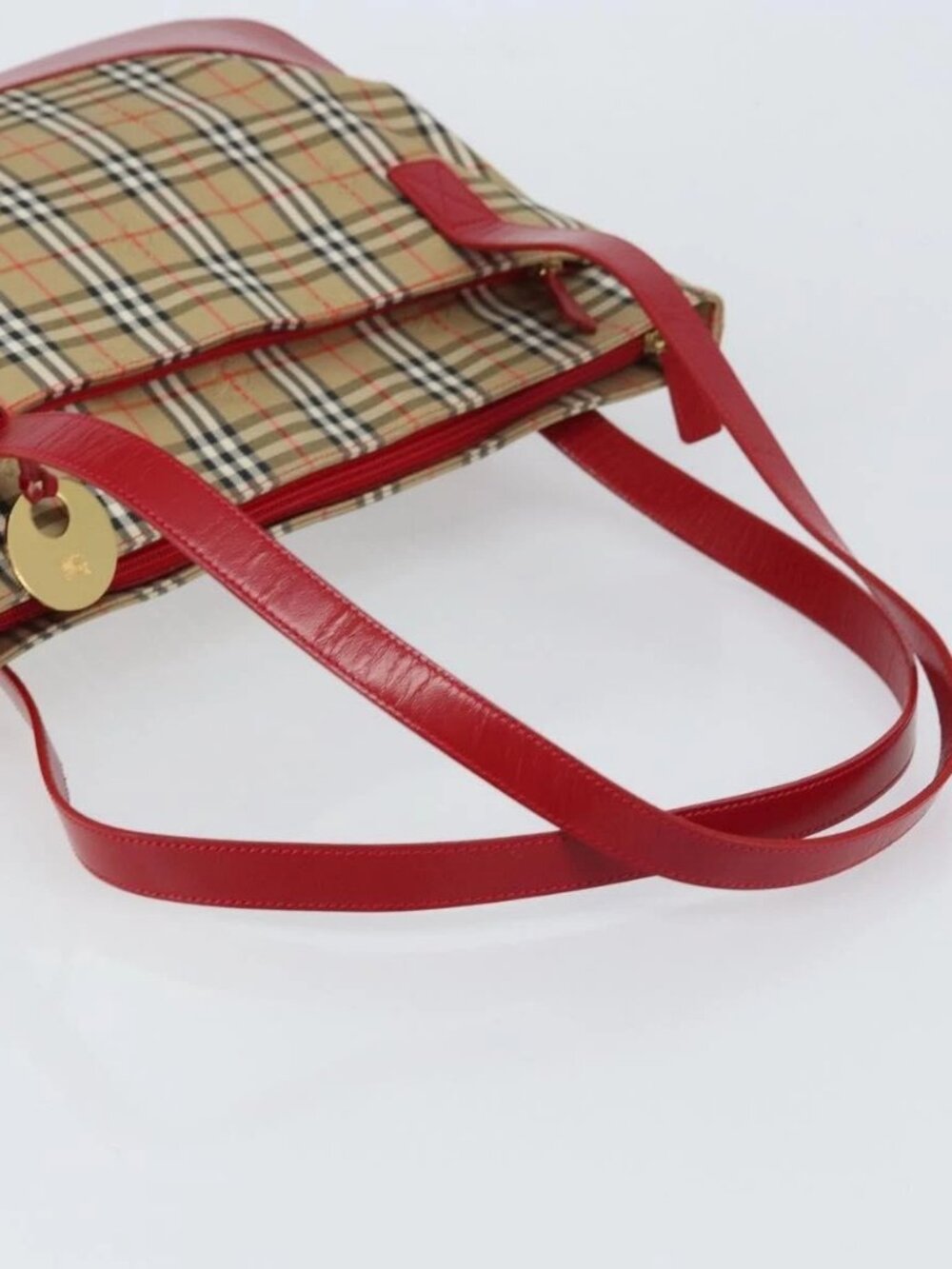 Burberrys Nova Check Tote Bag Canvas Beige Gold Auth 156474 - Picture 8 of 16